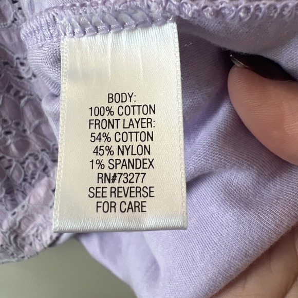 Croft & Barrow Top Women L Purple 3/4 Sleeve Round Neck Layer Stretch Casual EUC - Picture 9 of 10